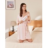 Ekouaer Women’s Robe Soft Lightweight 3/4 Sleeve Knit Bathrobe with Pockets(Light Pink)