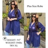 Ekouaer Women’s Robe Soft Lightweight 3/4 Sleeve Knit Bathrobe with Pockets(Navy Blue)