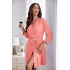 Ekouaer Women’s Robe Soft Lightweight 3/4 Sleeve Knit Bathrobe with Pockets(Orange  Pink)