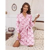 Ekouaer Women’s Robe Soft Lightweight 3/4 Sleeve Knit Bathrobe with Pockets(Pink Bow)