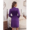 Ekouaer Women’s Robe Soft Lightweight 3/4 Sleeve Knit Bathrobe with Pockets(Purple)