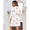 Ekouaer Women’s Robe Soft Lightweight 3/4 Sleeve Knit Bathrobe with Pockets(Teddy Bear White)