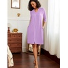 Ekouaer Zipper Robes for Women 3/4 Sleeve Waffle Knit Bathrobe Lightweight Short Housecoat with Pockets Soft Loungewear(Purple)