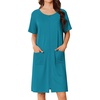Ekouaer Women Zip Up Robe Bathrobe Lightweight House Coats with Pockets(Peacock Blue)