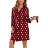 Ekouaer Women’s Robe Soft Lightweight 3/4 Sleeve Knit Bathrobe with Pockets(Teddy Bear Red Christmas)