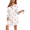Ekouaer Women’s Robe Soft Lightweight 3/4 Sleeve Knit Bathrobe with Pockets(Teddy Bear White)