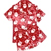 Ekouaer Womens Silk Satin Pajama Sets Soft Short Sleeve Button Up Sleepwear(Christmas Red Santa)