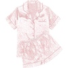 Ekouaer Womens Silk Satin Pajama Sets Soft Short Sleeve Button Up Sleepwear(Leopard Pink)