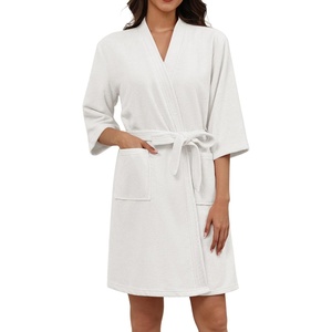 Ekouaer Towel Robe for Women Terry Cloth Robes for Women Absorbent Bathrobe(Pure White)