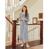 Ekouaer Nightgown for Women Long Sleeve Sleepshirt Full Length Nightshirt(Gray Flower Branches)