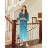Ekouaer Nightgown for Women Long Sleeve Sleepshirt Full Length Nightshirt(Sparkling Branches Blue)