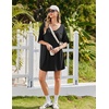 Ekouaer Nightgowns for Women Bamboo Viscose Short Sleeve Sleepshirt(Black)