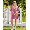 Ekouaer Nightgowns for Women Bamboo Viscose Short Sleeve Sleepshirt(Cherry Red)