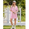 Ekouaer Nightgowns for Women Bamboo Viscose Short Sleeve Sleepshirt(Floral Pink)