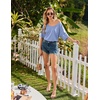 Ekouaer Nightgowns for Women Bamboo Viscose Short Sleeve Sleepshirt(Light Blue)