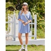 Ekouaer Nightgowns for Women Bamboo Viscose Short Sleeve Sleepshirt(Light Blue)
