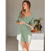 Ekouaer Nightgowns for Women Bamboo Viscose Short Sleeve Sleepshirt(Light Green)