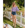 Ekouaer Nightgowns for Women Bamboo Viscose Short Sleeve Sleepshirt(Light Purple)