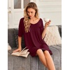 Ekouaer Nightgowns for Women Bamboo Viscose Short Sleeve Sleepshirt(Red)