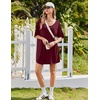 Ekouaer Nightgowns for Women Bamboo Viscose Short Sleeve Sleepshirt(Red)