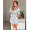 Ekouaer Nightgowns for Women Bamboo Viscose Short Sleeve Sleepshirt(Star Print)