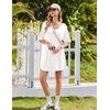 Ekouaer Nightgowns for Women Bamboo Viscose Short Sleeve Sleepshirt(White)
