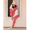 Ekouaer Women’s 2 Pack Pajama Sets Long Sleeve Lounge Set Soft Comfy Pjs(A-christmas Snowman/Christmas Snowflakes)