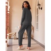 Ekouaer Women’s 2 Pack Pajama Sets Long Sleeve Lounge Set Soft Comfy Pjs(A-gray/Gray Stripe)