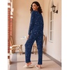 Ekouaer Women’s 2 Pack Pajama Sets Long Sleeve Lounge Set Soft Comfy Pjs(A-lilac Dots/Navy Star)