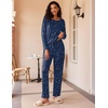 Ekouaer Women’s 2 Pack Pajama Sets Long Sleeve Lounge Set Soft Comfy Pjs(A-lilac Dots/Navy Star)