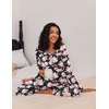 Ekouaer Women’s 2 Pack Pajama Sets Long Sleeve Lounge Set Soft Comfy Pjs(Black/Flower)