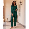 Ekouaer Women’s 2 Pack Pajama Sets Long Sleeve Lounge Set Soft Comfy Pjs(Black/Green)