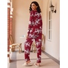 Ekouaer Women’s 2 Pack Pajama Sets Long Sleeve Lounge Set Soft Comfy Pjs(Blue Flower/Wine Red Flower)