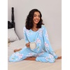 Ekouaer Women’s 2 Pack Pajama Sets Long Sleeve Lounge Set Soft Comfy Pjs(Blue Flower/Wine Red Flower)
