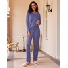 Ekouaer Women’s 2 Pack Pajama Sets Long Sleeve Lounge Set Soft Comfy Pjs(Blue Stripe/Navy Dots)
