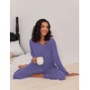 Ekouaer Women’s 2 Pack Pajama Sets Long Sleeve Lounge Set Soft Comfy Pjs(Blue Stripe/Star Print)