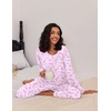 Ekouaer Women’s 2 Pack Pajama Sets Long Sleeve Lounge Set Soft Comfy Pjs(Butterfly Blue/Butterfly Pink)