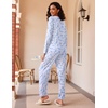 Ekouaer Women’s 2 Pack Pajama Sets Long Sleeve Lounge Set Soft Comfy Pjs(Butterfly Blue/Butterfly Pink)