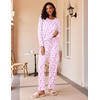 Ekouaer Women’s 2 Pack Pajama Sets Long Sleeve Lounge Set Soft Comfy Pjs(Butterfly Blue/Butterfly Pink)