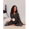 Ekouaer Women’s 2 Pack Pajama Sets Long Sleeve Lounge Set Soft Comfy Pjs(Christmas Black/Black Plaid)
