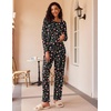 Ekouaer Women’s 2 Pack Pajama Sets Long Sleeve Lounge Set Soft Comfy Pjs(Christmas Black/Black Plaid)