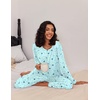 Ekouaer Women’s 2 Pack Pajama Sets Long Sleeve Lounge Set Soft Comfy Pjs(Coffee / Star Print)