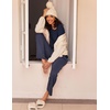 Ekouaer Women’s 2 Pack Pajama Sets Long Sleeve Lounge Set Soft Comfy Pjs(Gray Plaid/Navy Dots)