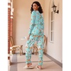 Ekouaer Women’s 2 Pack Pajama Sets Long Sleeve Lounge Set Soft Comfy Pjs(Green Flower/Black Flower)