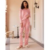 Ekouaer Women’s 2 Pack Pajama Sets Long Sleeve Lounge Set Soft Comfy Pjs(Leopard/Daisies)