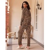 Ekouaer Women’s 2 Pack Pajama Sets Long Sleeve Lounge Set Soft Comfy Pjs(Leopard/Dark Gray Star)