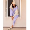 Ekouaer Women’s 2 Pack Pajama Sets Long Sleeve Lounge Set Soft Comfy Pjs(Lilac Dots/Gray Stripe)