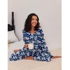 Ekouaer Women’s 2 Pack Pajama Sets Long Sleeve Lounge Set Soft Comfy Pjs(Navy/Navy Flower)