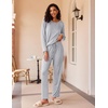 Ekouaer Women’s 2 Pack Pajama Sets Long Sleeve Lounge Set Soft Comfy Pjs(Tie Dye Pink/Light Gray)