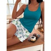 Ekouaer Womens Cami Pajama Set Summer Tank Top and Shorts Set S-XXL(Hawaii Green Plant)